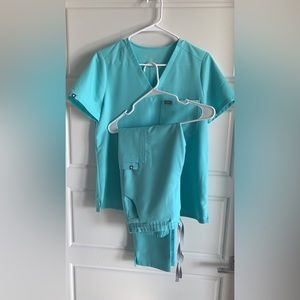 Figs fresh aqua scrub set size S